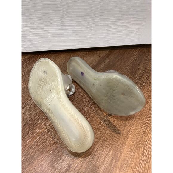 Stuart Weitzman Bloom Silver BigRose Slide Jelly Sandals Women's 7 - Picture 10 of 10